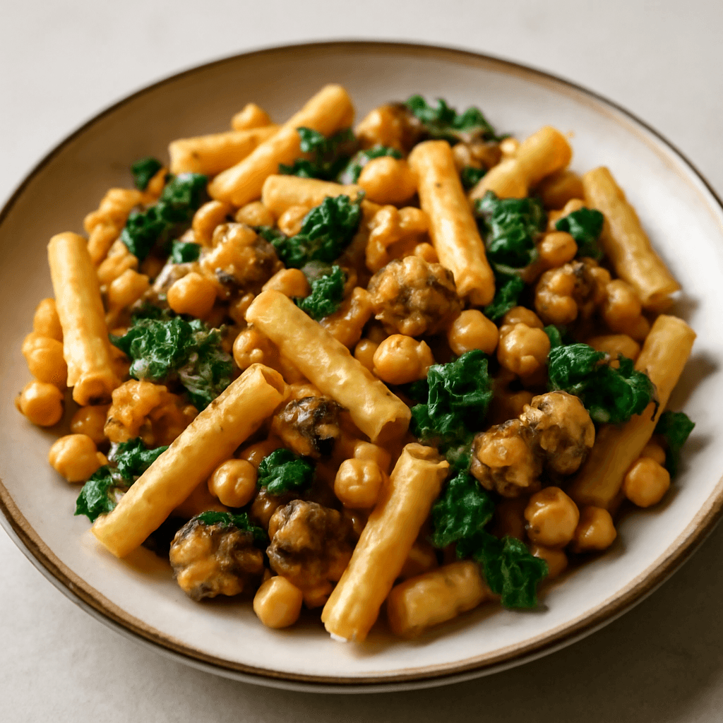 Ziti Chickpeas with Sausage and Kale